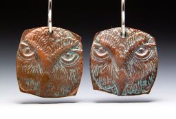 Owl Earrings Patina Relic