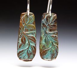 Spring Leaves Earrings Patina Relic