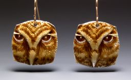 Owl Earrings Enamel Relic